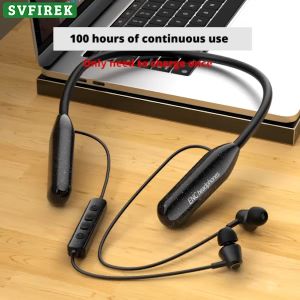 หูฟังบลูทูธไร้สายแบบคล้องคอ เล่นเพลงได้นาน 100 ชั่วโมง หูฟังกันน้ำระดับ IPX5 หูฟังสำหรับเล่นกีฬา เอฟเฟกต์เบส ระบบเสียงรอบทิศทาง ชุดหูฟังสเตอริโอ 9D พร้อมไมโครโฟน