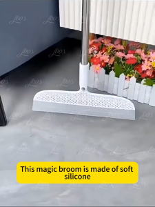 Jbos Rubber Magic Broom Floor Wiper Squeegee Floor Wiper Squeegee Remove Dirt and Hair Cleaning Tool