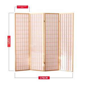 Foldable Mobile Solid Wood Screen Japanese Modern Style