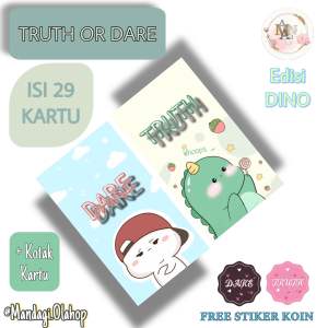 Satu Paket Kartu Truth or Dare Isi 29 Kartu (Versi Dino)