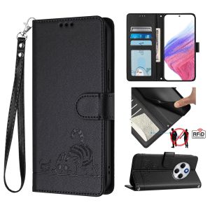 Wallet Kitten Embossing High-quality With Card Slot RFID Blocking Magnetic Flip Leather Case For Xiaomi Redmi 17C Cover