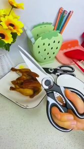 Mitsushi กรรไกร 8 นิ้ว กรรไกรตัดอาหาร กรรไกรครัวเอนกประสงค์ กรรไกรตัดอาหาร แกะเปลือกผลไม้ได้