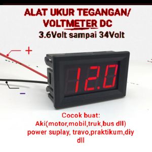 ALAT UKUR TEGANGAN 3.6V-34V DC / VOLT METER voltmeter mini DIGITAL