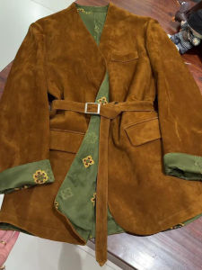 DANTING | Luxurious Retro Suede Coat Brown