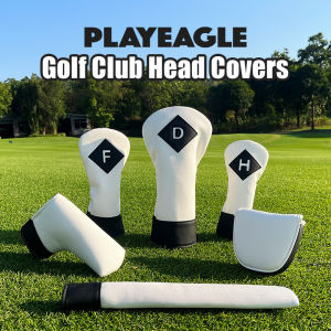 Golf Putter Covers PLAYEAGLE Golf Club Covers Set for Woods and Driver Fairway Hybrids with Interchangeable Tags Golf Wood covers