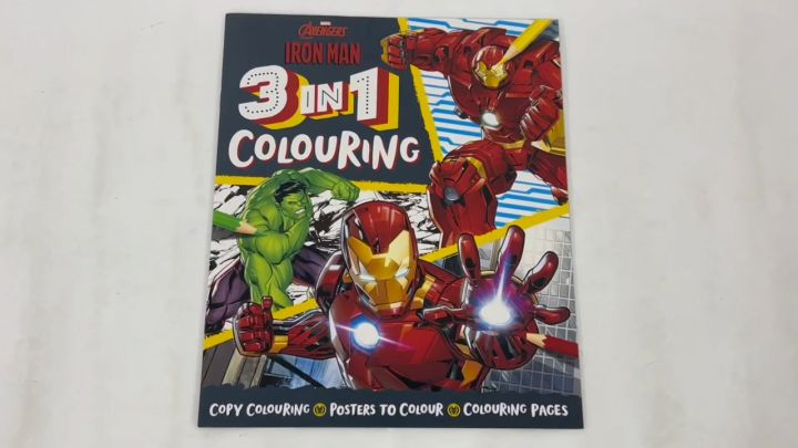 Marvel Avengers Ironman 3 in 1 Colouring Book With Guide & Posters for Kids To Color | Lazada ...
