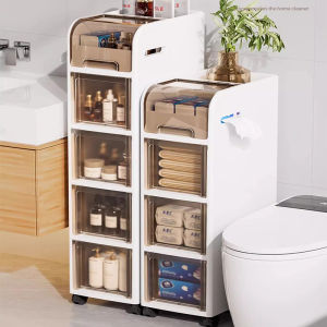 Bathroom Gap Storage Cabinet Drawer Style Toilet Narrow Gap Shelf Bathroom Crack Cabinet Toilet Side Cabinet Organizer