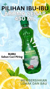 BUIBU Sabun Cuci Piring 1 Liter & Bonus Spons Ekstrak Lime
