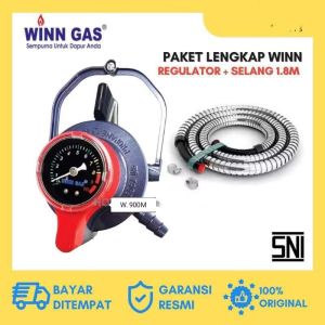 WINN GAS W-900M W-800M REGURATOR GAS TEKANAN RENDAH PAKET SELANG FLEXIBLE 18M