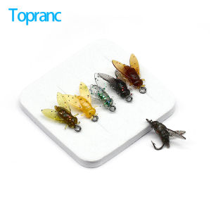 10Pcs Artificial Bionic Fly Insect Fishing Lures Barbed Hook Mixed Color Glitter Wing Bee Flies for Topwater Trout Bass Panfish