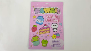 Kawaii Activity Fun Pack With 4 Colour Pencils & Over 50 Stickers