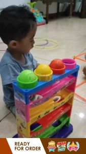 Mainan Anak Pound A Ball Pukul Bola Seluncur - Mainan Edukasi Bola Palu Pukul Warna Warni - Seluncuran Bowling Bola Warna