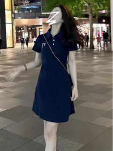 Đầm Dây Polo Cổ Ngắn Tay Ngắn Ôm Eo