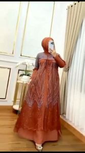 RAISA DRESS KONDANGAN MEWAH CANTIK BAHAN Ceruty Baby Doll Mix Brukat GAMIS BRUKAT LEBARAN TERBARU