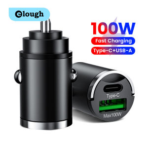 Elough Mini 100W USB Car Charger Type C QC3.0 PD Car Chargers Fast Charging Car Phone Charger Adapter For Huawei Xiaomi