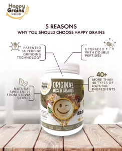 HAPPINESS*SINCE2015 Big Sales +MORE GIFT Happy Grains New Stock Exp09/2027 Soy-Peptide-Walnut HAPPINESS