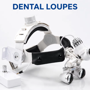 Electric 2.5x/3.5x head mounted binocular magnifying glass aesthetic L-shaped headlight