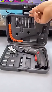 Reaim Screwdriver Bor Baterai 4.2V Tanpa Kabel - Set 49PCs + Charger Bor & Obeng Mini Multifungsi untuk Rumah & DIY