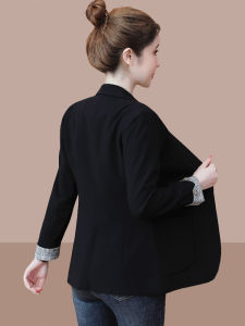 เสื้อสูทสีดำ ทรงเข้ารูป แขนยาว ปกเสื้อสูท สำหรับผู้หญิง ฤดูใบไม้ผลิและฤดูใบไม้ร่วง 2025 ใหม่ สไตล์ลำลอง เสื้อสูทขนาดเล็ก