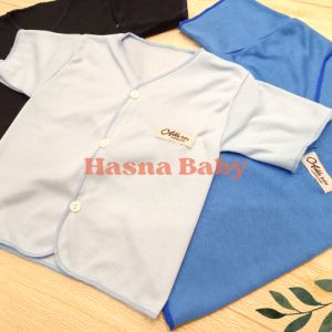 Paket 6Pcs Setelan Baju Bayi Baru Lahir Lengan Pendek polos warna Dongker Biru Muda dan Biru Langit- JL Baby