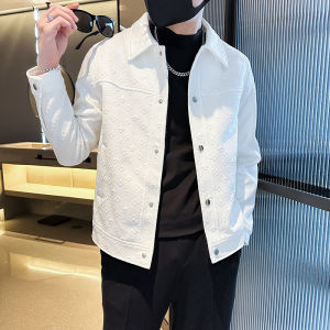 แจ็คเก็ตผู้ชายหนาป้องกันหนาวทรงสลิมฟิตแฟชั่นฤดูใบไม้ร่วง/ฤดูหนาว ปกโปโล สไตล์เกาหลี เสื้อคลุมกันหนาวสำหรับเด็ก