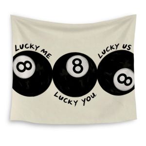 VIKAMA 8 Ball Pool Billiards Quote Wall Tapestry Me You Us Three Black Eight Bedroom Living Room Dorm Aesthetic Decor Rustic