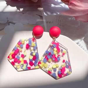 RUKIA Orange Floral  Summer Transparent Feeling Ear Cuffs Autumn Irregular Shape Orange Soda Design Fashion Jewelry