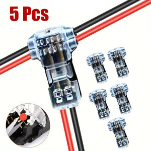 Bộ Kết Nối Dây Điện Loại T Điện Áp Thấp 2 Chiều Đa Năng - 5/15/25 Chiếc Thiết Bị Đầu Cuối Kết Nối Dây Nhanh Không Cần Dụng Cụ Để Nối Dây Điện