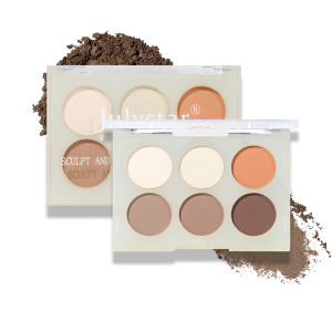 Julystar หกสี Matte Creamy Contour ติดทนนานธรรมชาติกันน้ํา Sweatproof Blush All-in-One Contour Palette