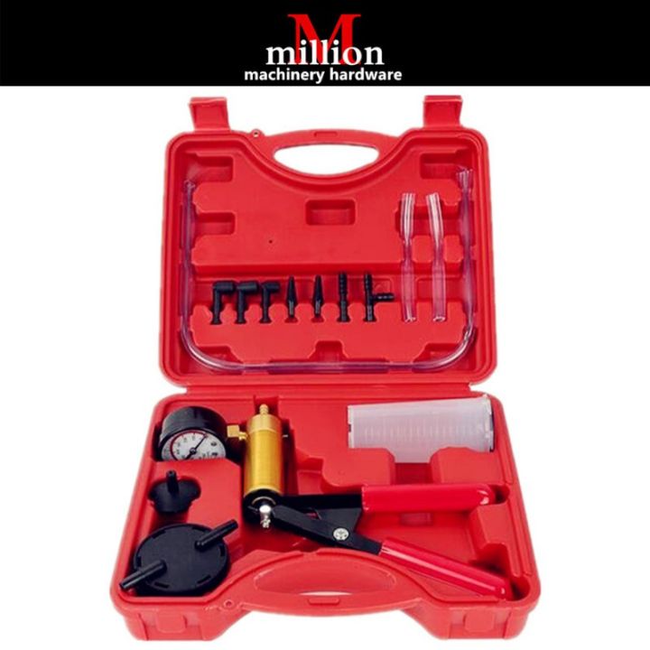 Portable Brake Fluid Bleeder Tool Set Hand Held Vacuum Pump Brake