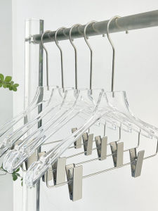 Transparent Acrylic Crystal Clothing Hangers Set for Men And Womens Clothes Stores Anti-Slip Wardrobe Organizer Hooks