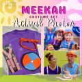 MEEKAH - BLiPPi KIDS COSTUME SET Affordable (Violet Shirt/ Turban/ Suspender/ Blippi Belt bag). 