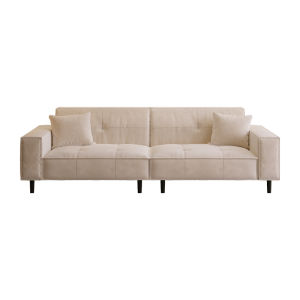 Slandi | Creamy French Style Modern Compact Straight Line High-legged Fabric Sofa