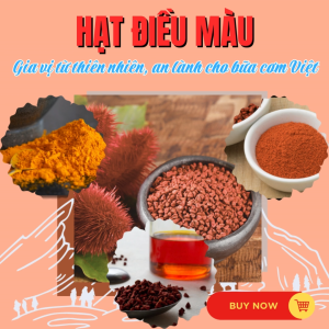 Hạt điều màu Túi 5Kg – Gia vị tạo màu thực phẩm tự nhiên Không phẩm màu Tăng hương vị & sắc vàng hấp dẫn - Giàu chất chống Ocy hóa Túi hút chân không Thích hợp cho Quán ăn nhà hàng