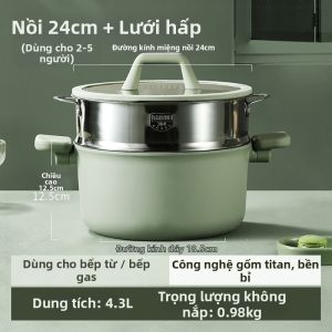 CAROTE | Nồi Súp Gia Đình Tay Cầm Đôi Chống Dính Gốm Titan