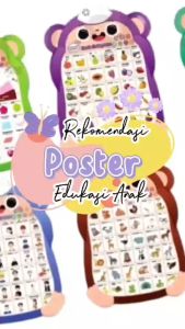 Poster Edukasi Suara Anak Belajar Bahasa Indonesia Inggris Mandarin / Poster Dinding Suara