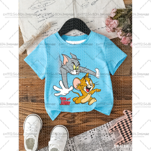 52TOYS | 2026 TOM&JERRY Cartoon Pattern 3D Printed Cute Childrens Casual Top Fashion Sports T-shirt Summer Adult Short Sleeved T-shirt