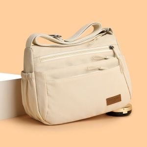 New 2025 Womens Crossbody Bag Multi-Layer Large Capacity Single Shoulder Bag Casual Nylon Mobile Phone Bag Handbag