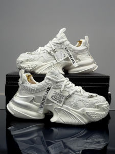 Retro Faded Dad Shoes Mens 2025 Autumn New Style Sport Casual Thick Bottom Heightening Shoes Breathable Low Top round Toe