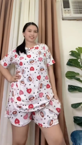 PLUS SIZE BLOUSE SHORT TERNO COTTON SPANDEX with One Side Pocket for Adults/Womenswear/ M TO XXL