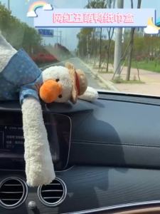 Cartoon cute duck tissue for car plush doll napkin package car tissue hanging armrest
