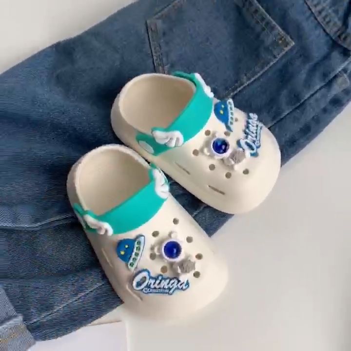Little Surprise Box Blue all over Astronaut theme Slip on Clogs/Footwear for Toddlers & Kids
