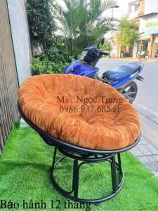 Ghế papasan khung sắt nệm vải nhung mềm mịn thanh lý - Nệm nhiều màu