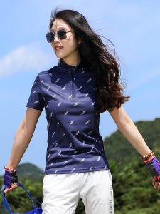 Womens Outdoor Quick-Dry Short-Sleeve T-Shirt Slim Fit Polyester Sport Shirt Sun Protection Hiking Climbing Workwear