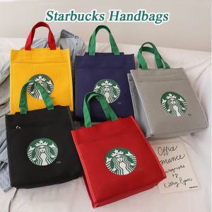 Starbuck Canvas Bag Lunch Bag Handbags Carrier Tumbler Bag Mother Student Tote Bags (28cm X 24cm X 10cm)