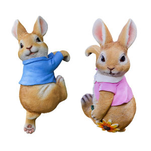 【24 hours Flash Delivery】Rabbit Creative Sculpture Sculpture Garden Supplies Resin Maturine Decoration Craft งานฝีมือกันน้ำสำหรับลานกลางแจ้งกลางแจ้ง