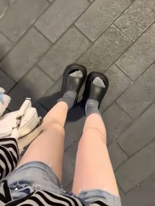 Womens Summer Thick Heel Sandals EVA Anti-Odor Beach Casual Slip-On Flat Sandals Increased Height Slippers for Outdoor Wear