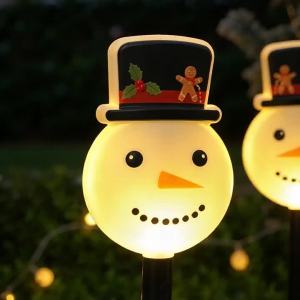 Others | Christmas Snowman Solar Pathway Lights 5 Pack LED Snowman Stake Lights Waterproof Outdoor Lawn Ground Lights for Garden