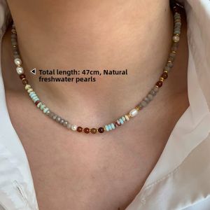 CAFFTI | Natural Gemstone Colorful Mood Enhancing Beach Vacation Necklace