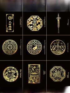 Wudang Mountain Metal Door Sticker Tian Guan Ci Fu Five Emperor Coins Western Door Hanging Ornament Chinese Culture Home Decor